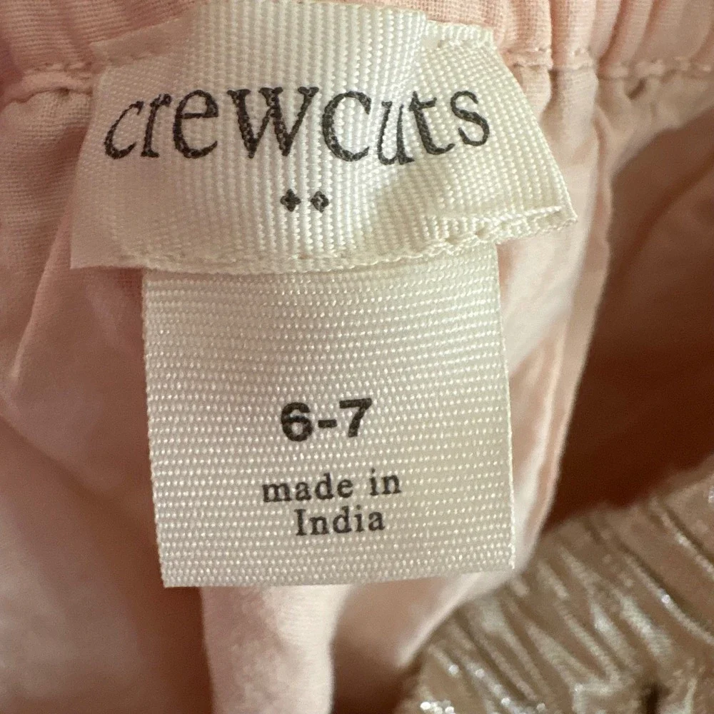 Crewcuts Girl Metallic Bubble Skirt Sz 6/7 Champagne Gold Elastic Waist Holiday‎